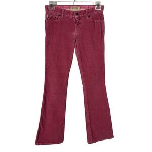 Hollister Y2K Vintage Pink Corduroy Low Rise Boot Cut Flare Jeans Pants 5 30